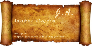 Jakubek Alojzia névjegykártya